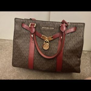 Michael Kors Medium Red and Brown Bag